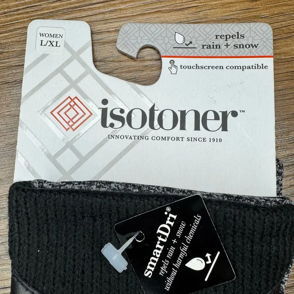 Isotoner smartDri black gloves touchscreen compatible women L / XL
